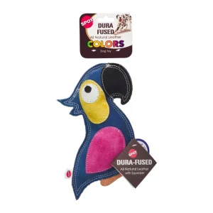 Spot Durafuse Leather Parrot Dog Toy, Assorted, 8 in