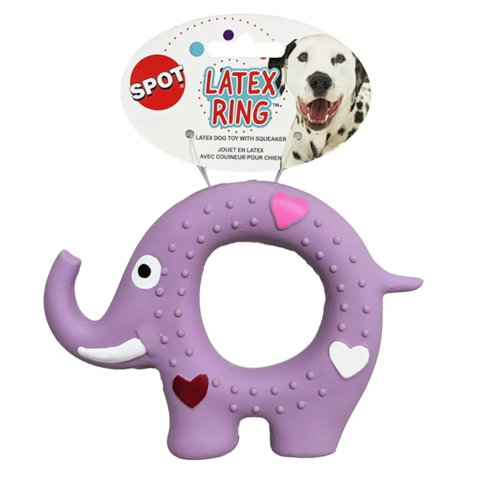 Spot Latex Rings Dog Toy Assorted 5in