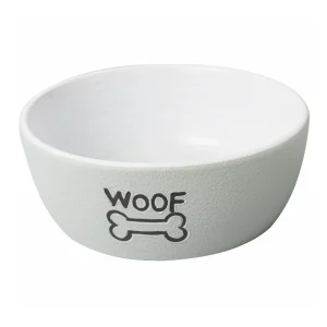 Spot Nantucket Woof Dog Bowl Gray 7in