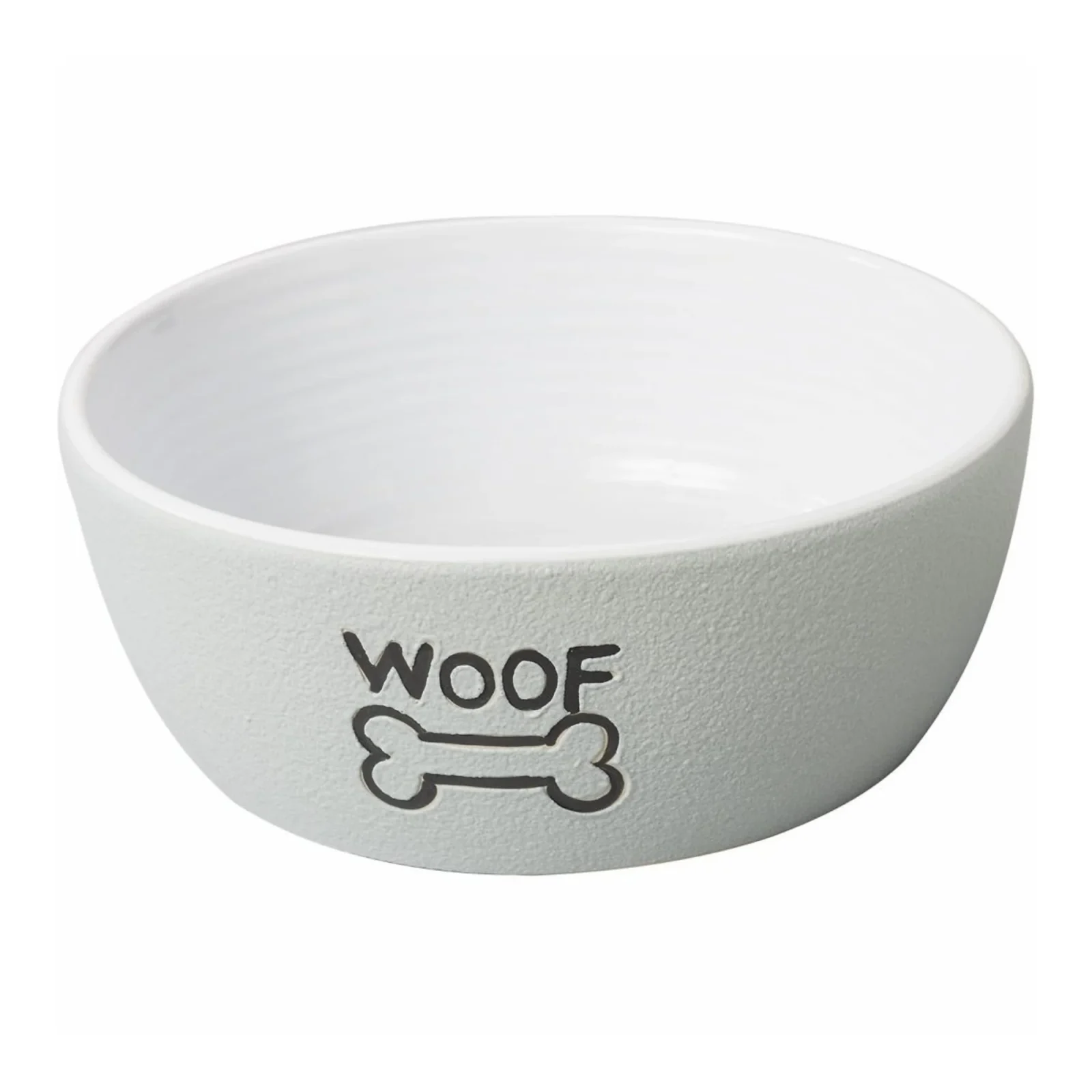 Spot Nantucket Woof Dog Bowl, Grey, 5 in