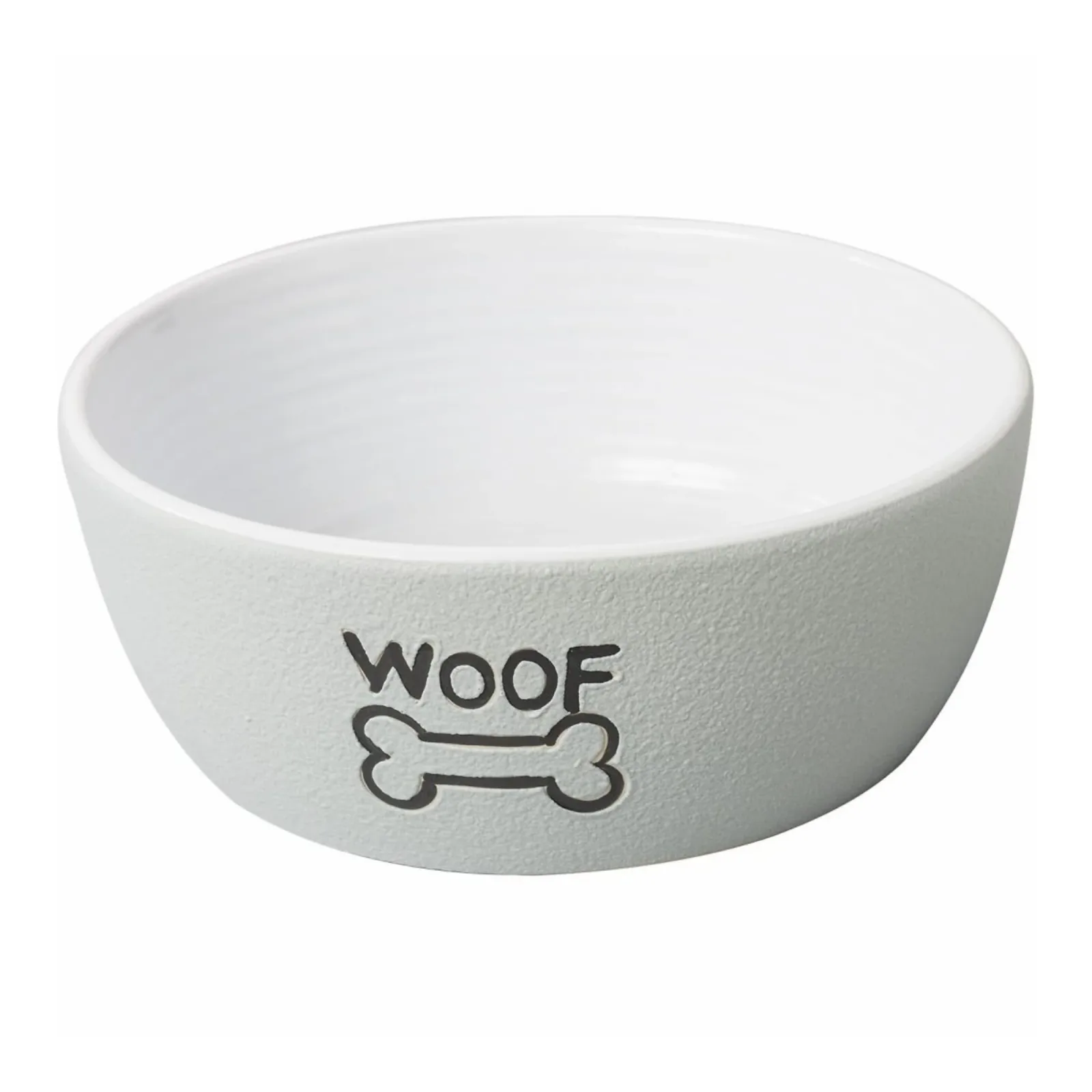Spot Nantucket Woof Dog Bowl, Grey, 5 in