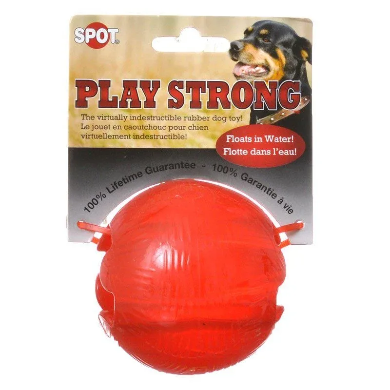 Spot Play Strong Rubber Ball Dog Toy - Red