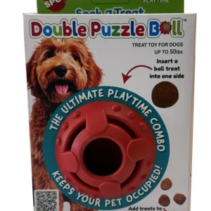 Spot Seek a Treat Double Puzzle Ball Dog Toy 3.25in