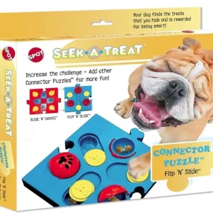 Spot Seek-A-Treat Flip 'N Slide Connector Puzzle Interactive Dog Treat & Puzzle
