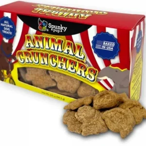 Spunky Pup Animal Crunchers All Natural Dog Biscuit Treat Peanut Butter Flavor