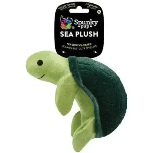 Spunky Pup Sea Plush Turtle Dog Toy