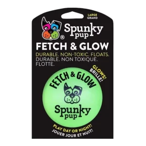 Spunkypup Fetch & Glow Glowing Fetch Ball Toy Large