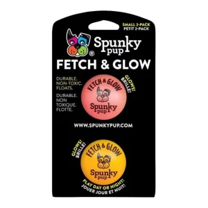Spunkypup Fetch & Glow Glowing Fetch Ball Toy Small