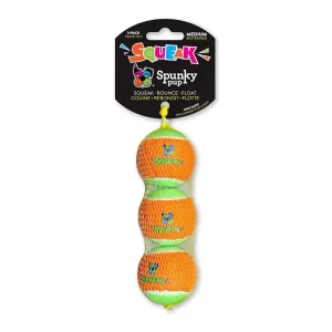 Spunkypup Squeaky Tennis Balls Meduim-3 Pk