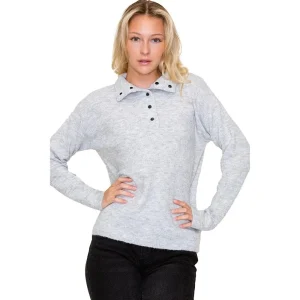 Staccato Women's Grey Half Snap Pullover