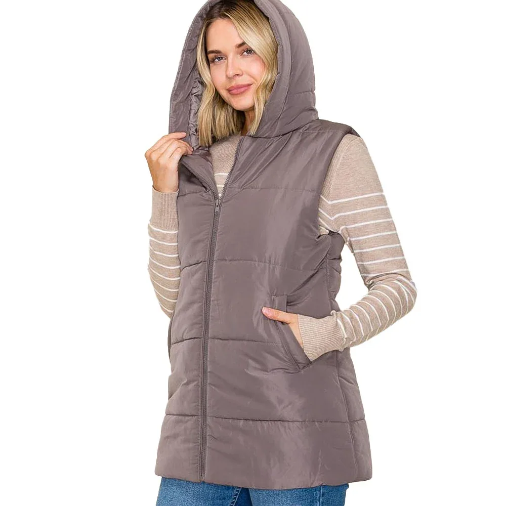 Staccato Women's Gunmetal Puffer Vest - Image 2