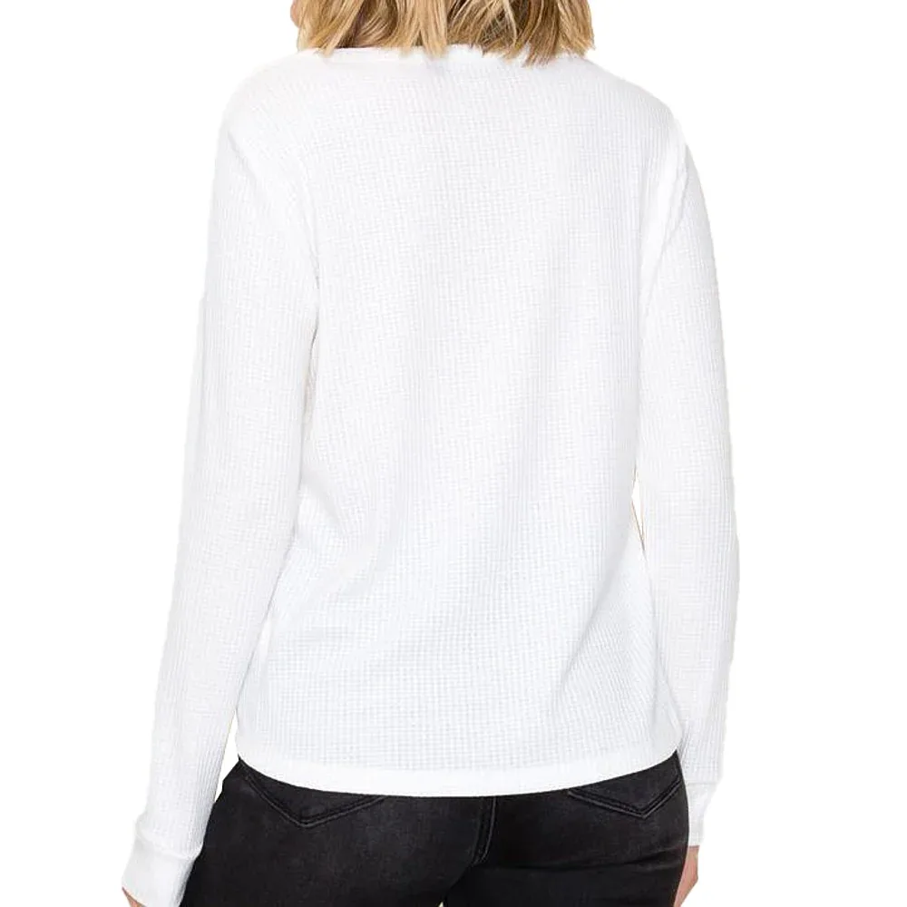 Staccato Women's Ivory Waffle Basic Knit Top - Image 2