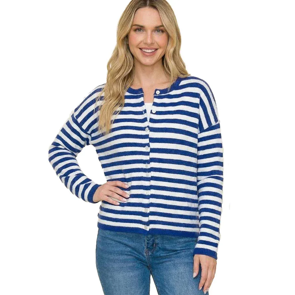 Staccato Women's Royal Striped Button Cardigan - Image 2