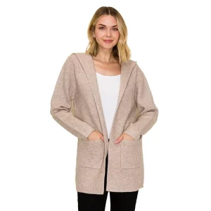 Staccato Women's Taupe Hooded Cardigan