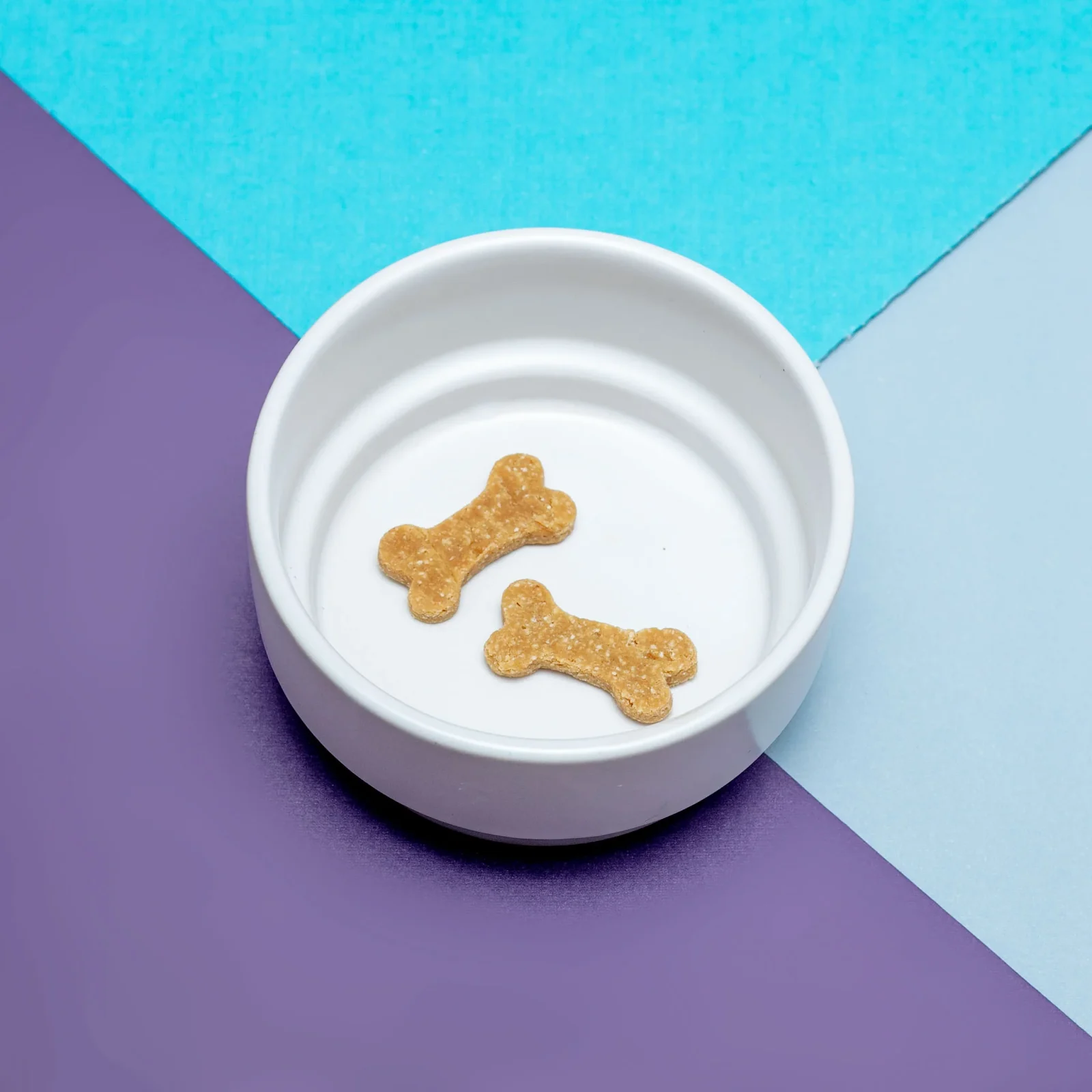 Stackable Ceramic Tiny Dog Bowl in White <>