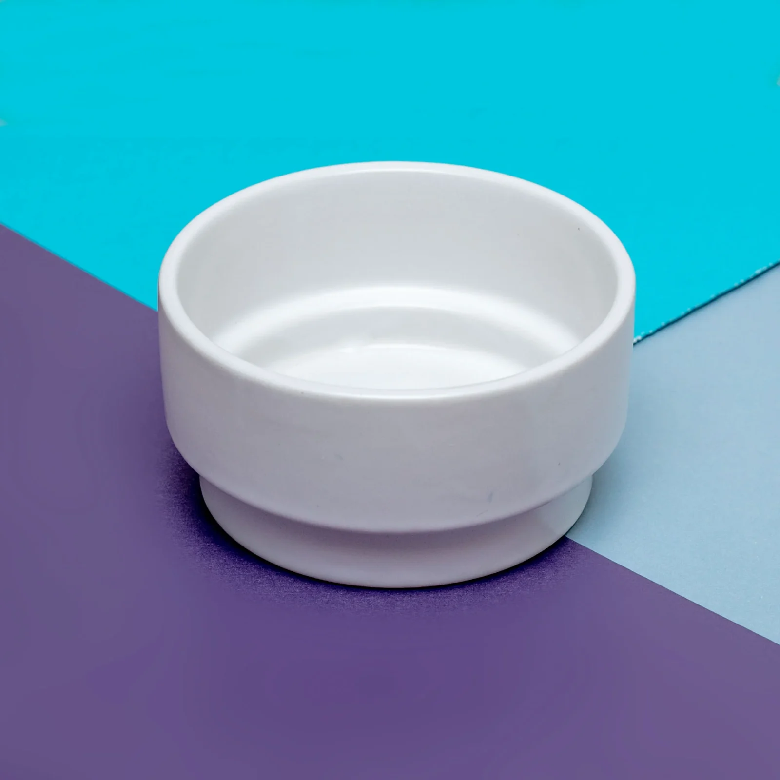 Stackable Ceramic Tiny Dog Bowl in White <> - Image 2