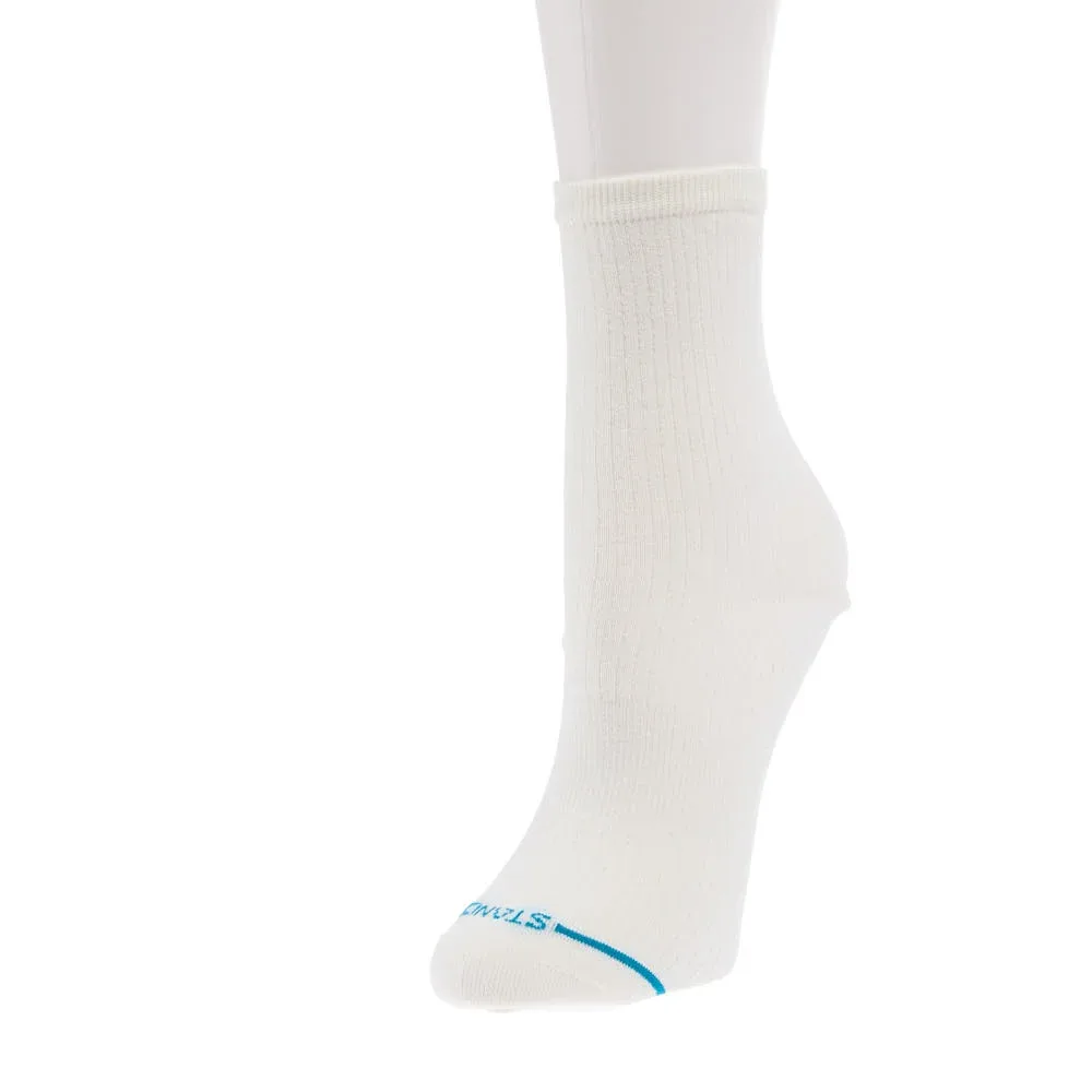Stance Women's Fine Rib Ivory Quarter Socks