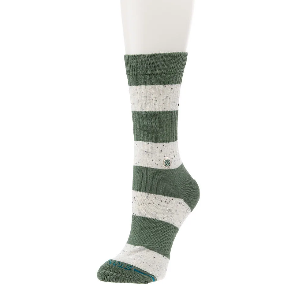 Stance Women's Nep Stripe Green Crew Socks