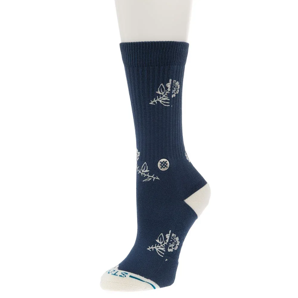 Stance Women's Petite Bloom Slate Blue Crew Socks