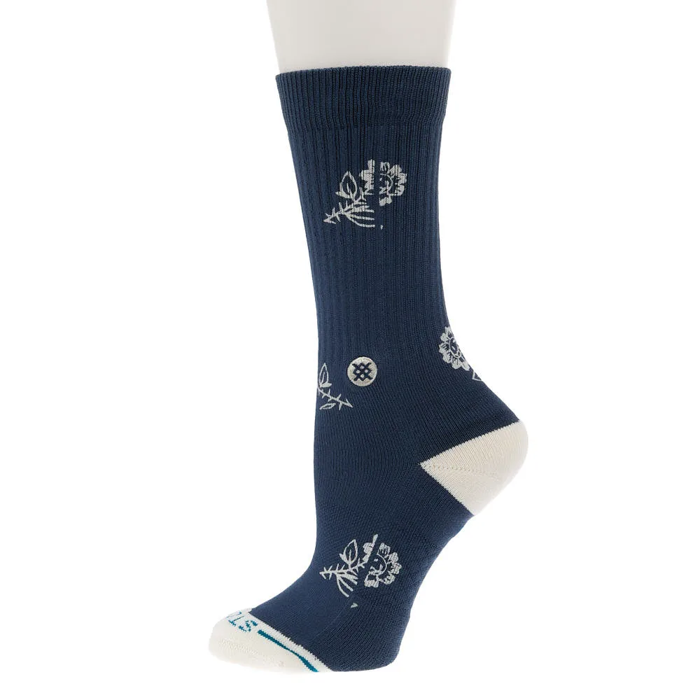 Stance Women's Petite Bloom Slate Blue Crew Socks - Image 2