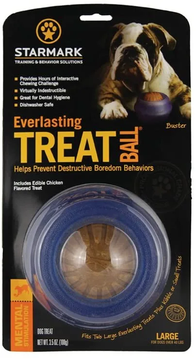 Starmark Everlasting Treat Ball Dog Toy Blue Large