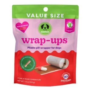 Stashios Wrap-Ups Pliable Pill Wrapper for Dogs, Bacon, Value Size