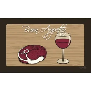 Steak & Wine Dog Bowl Placemat by Dog Fashion Living