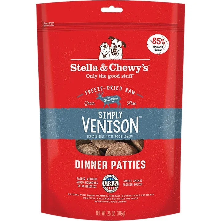 Stella And Chewys Dog Freeze-Dried Dinner Patties Simply Venison 25oz.