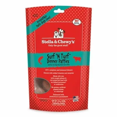 Stella And Chewys Dog Freeze-Dried Surf And Turf Patties 14oz.