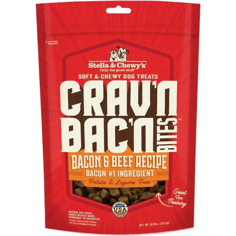 Stella & Chewys Dog Crav'N Bacon Bites Beef 8.25Oz