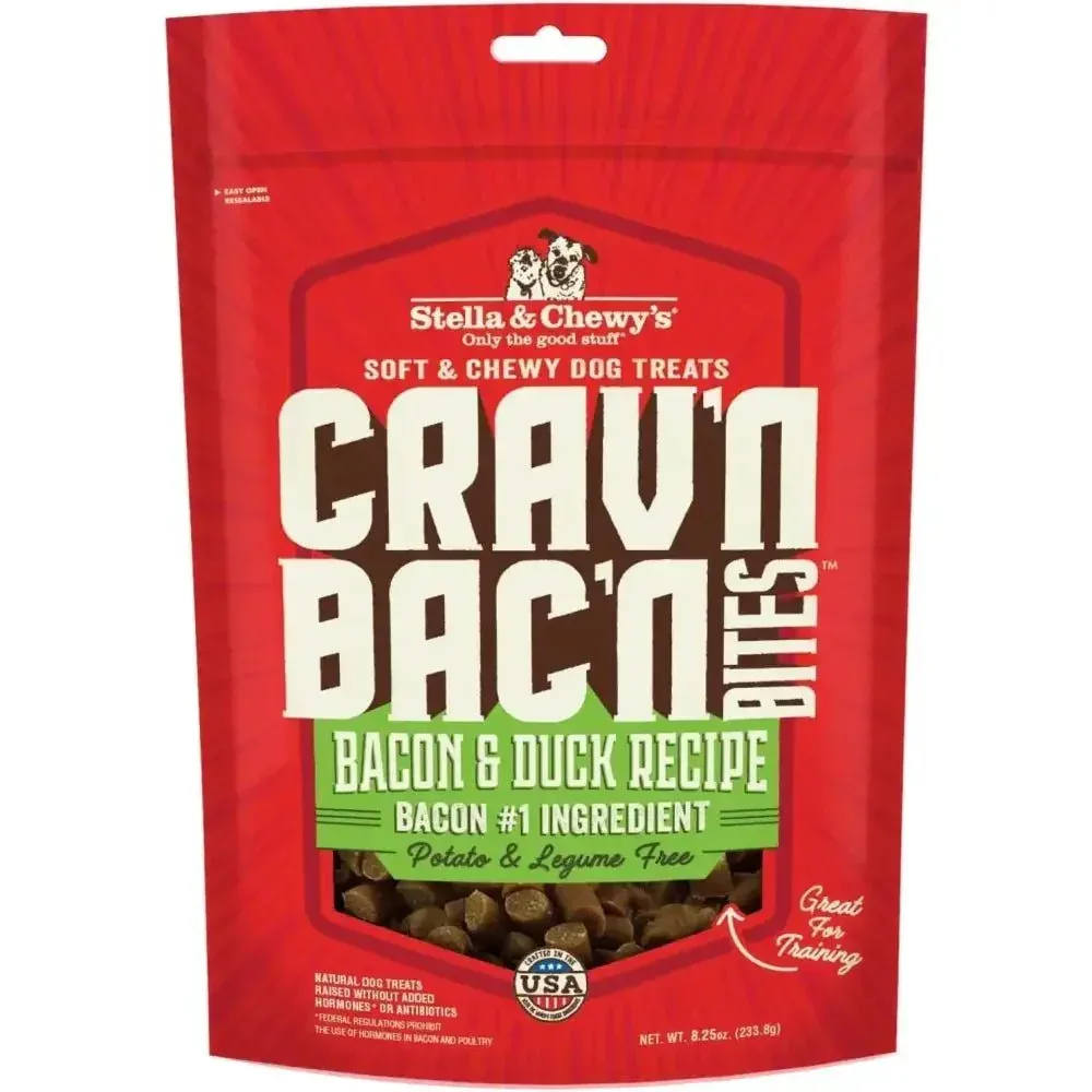 Stella & Chewys Dog Crav'N Bacon Bites Duck 8.25Oz