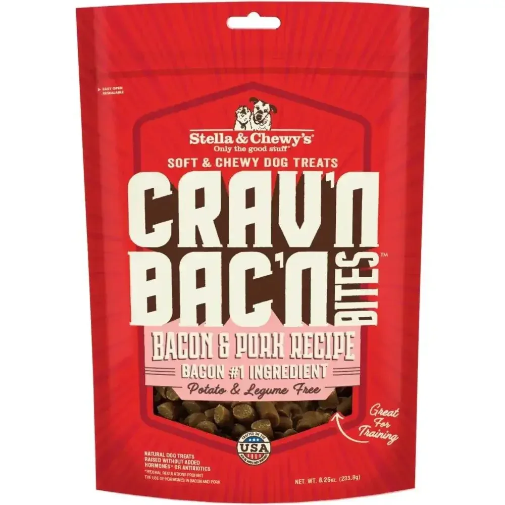 Stella & Chewys Dog Crav'N Bacon Bites Pork 8.25Oz