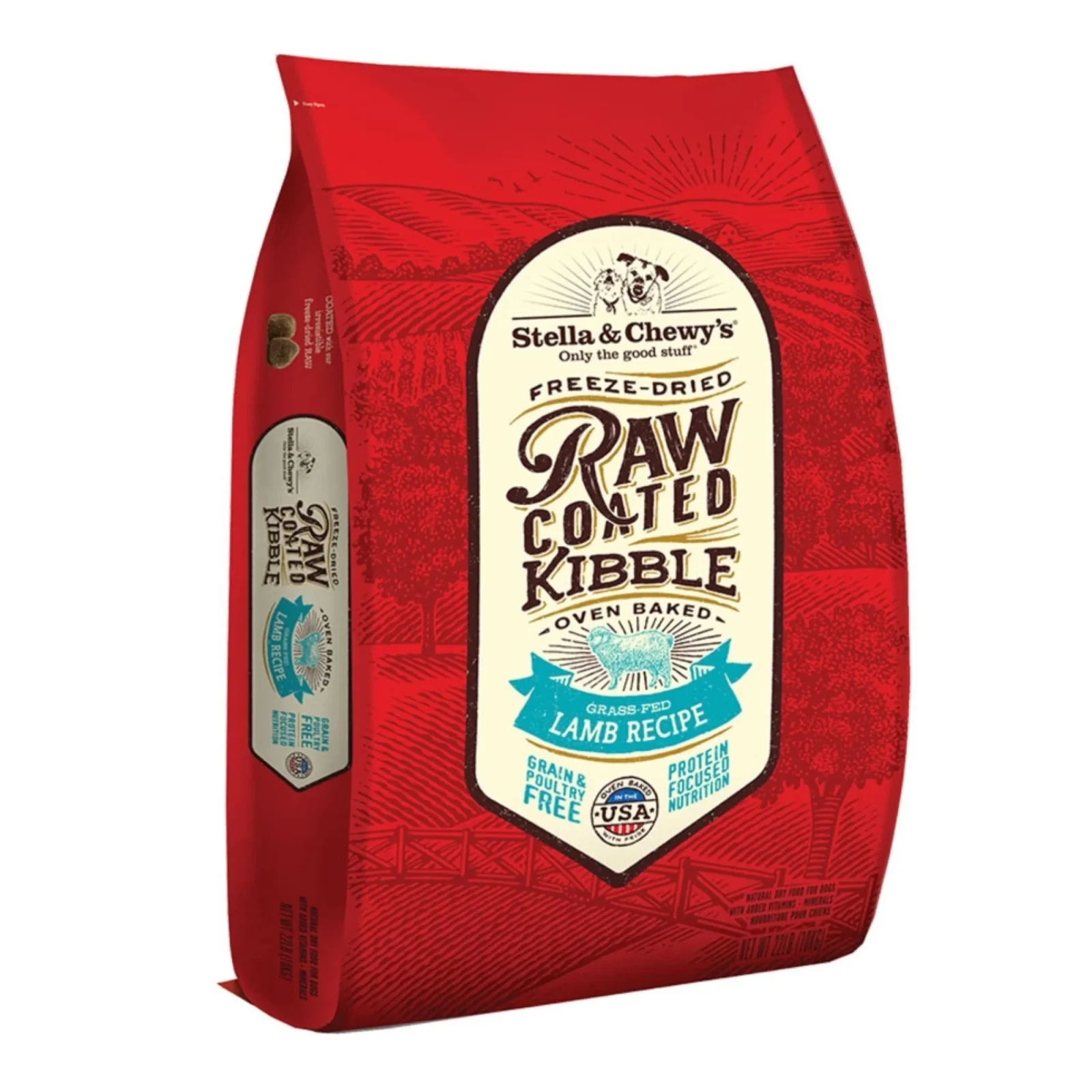 Stella & Chewy's Dog Kibble, Raw Coated Grass Fed Lamb Recipe, 22 lb