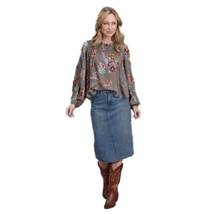 Stetson Apparel Womens Midi Denim Skirt