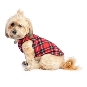 Stretch Fleece in Red Tartan Plaid (Made in the USA)