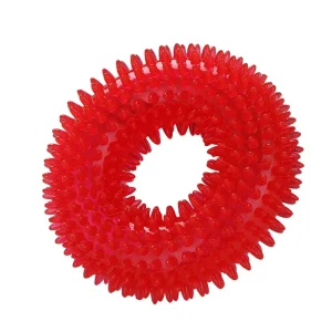 Strong Donut TPR Pet Dog Chew Toys with Squeak for Small Medium Dogs French Bulldog Corgi Border Shepherd