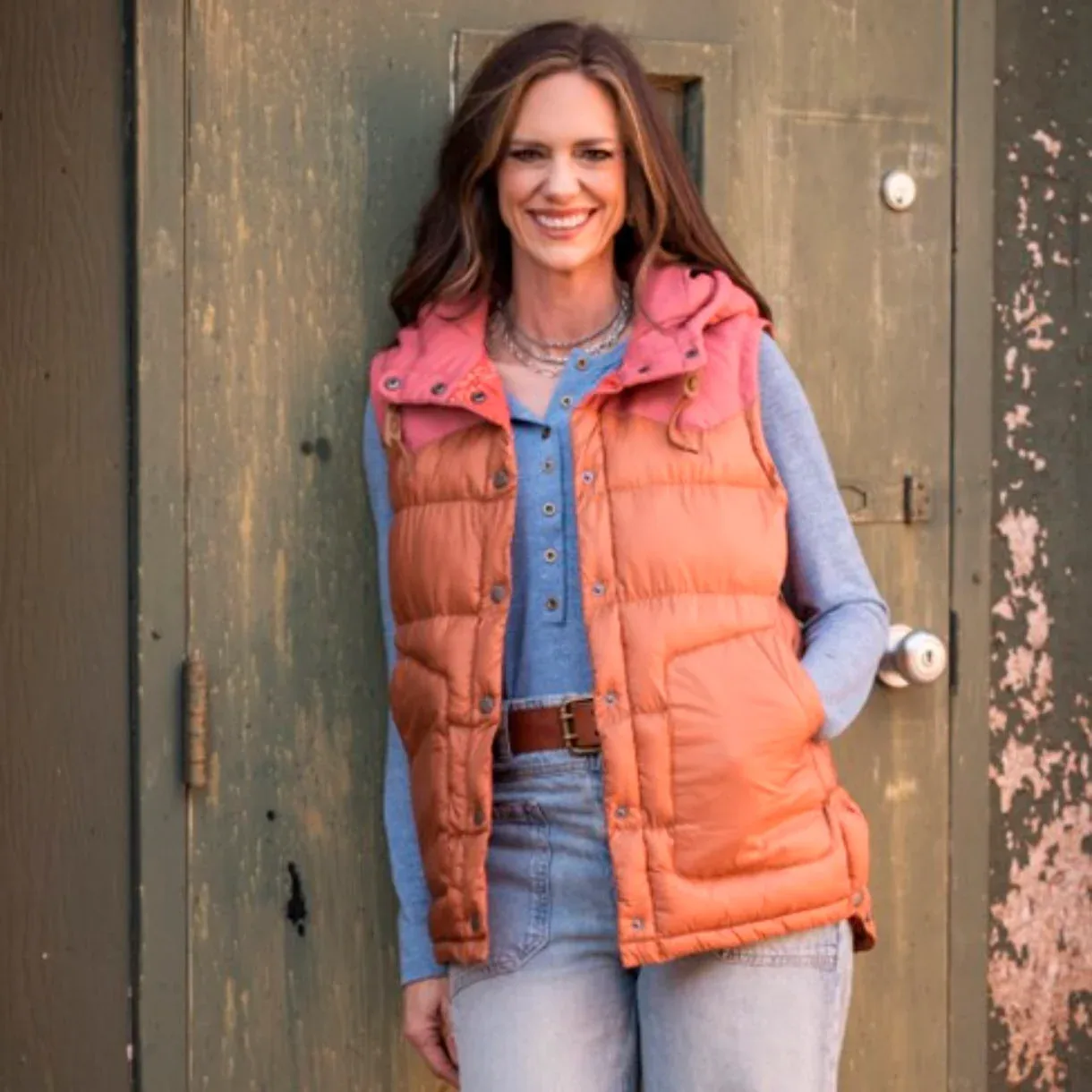 STS Ranchwear Womens Pink/Orange Vest - Image 2