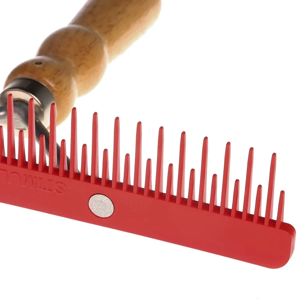 Sullivan Supply Stimulator Fluffer Comb with Wood Handle - Image 2