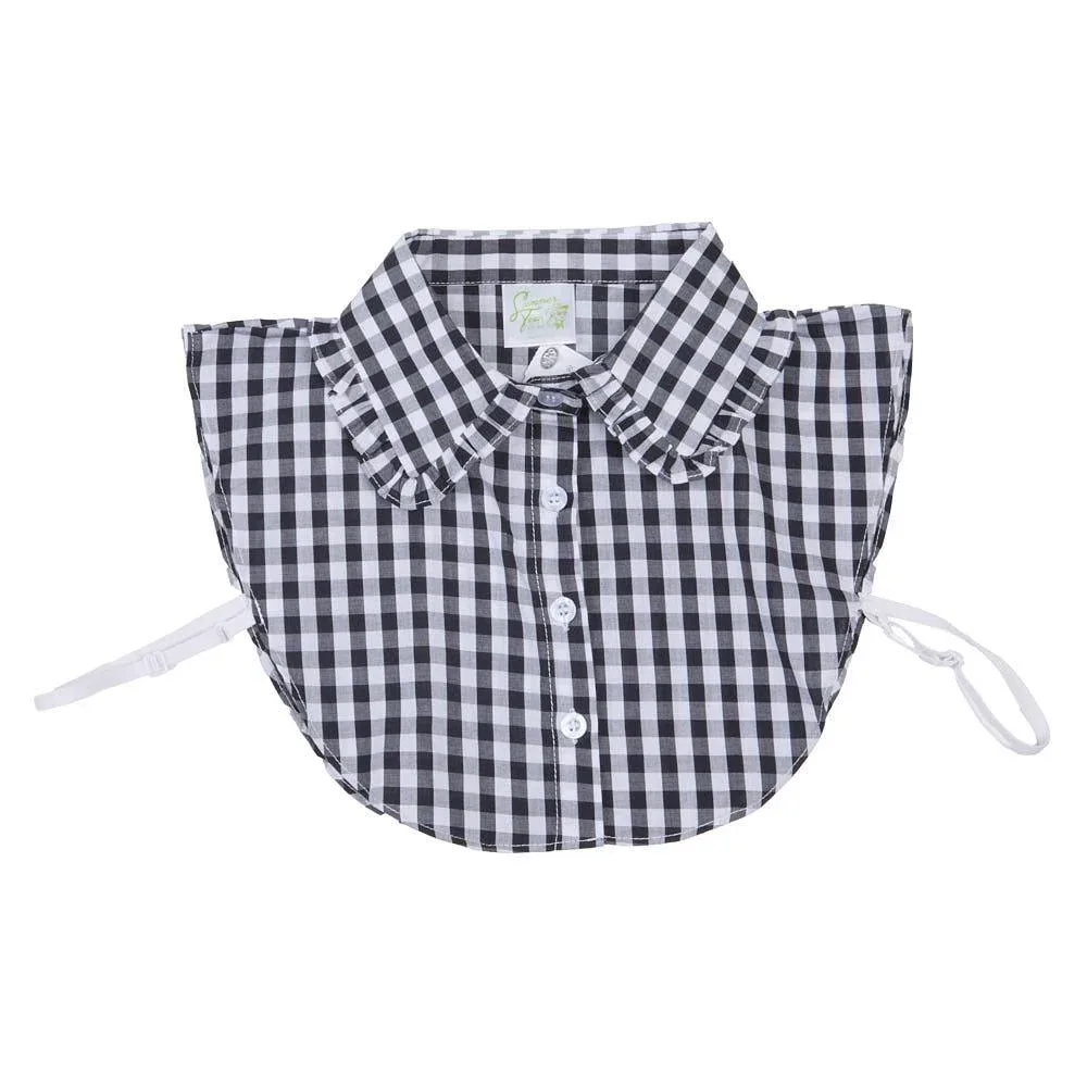 Summer Tees Black Gingham Corporate Collar