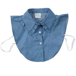 Summer Tees Denim Ruffle Collar