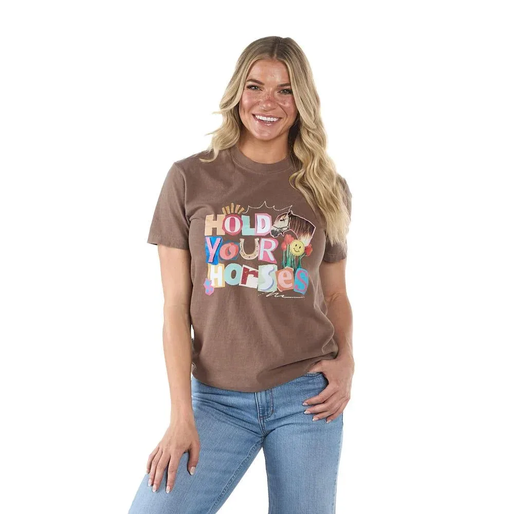 Summer Tees Espresso Hold Your Horses Tee Shirt