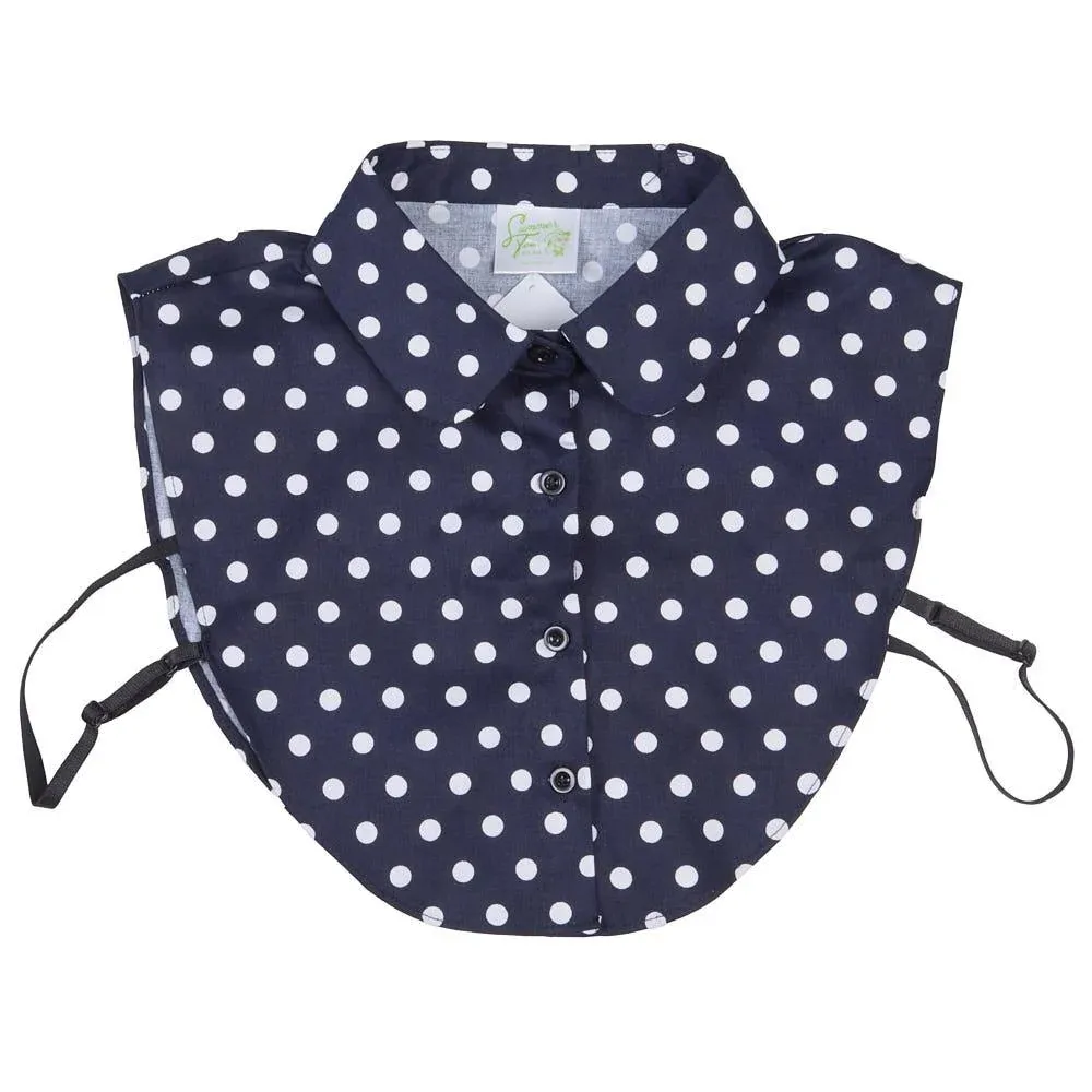 Summer Tees Navy Polka Dot Corporate Collar