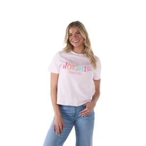 Summer Tees Pink Made To Worship Crop Top