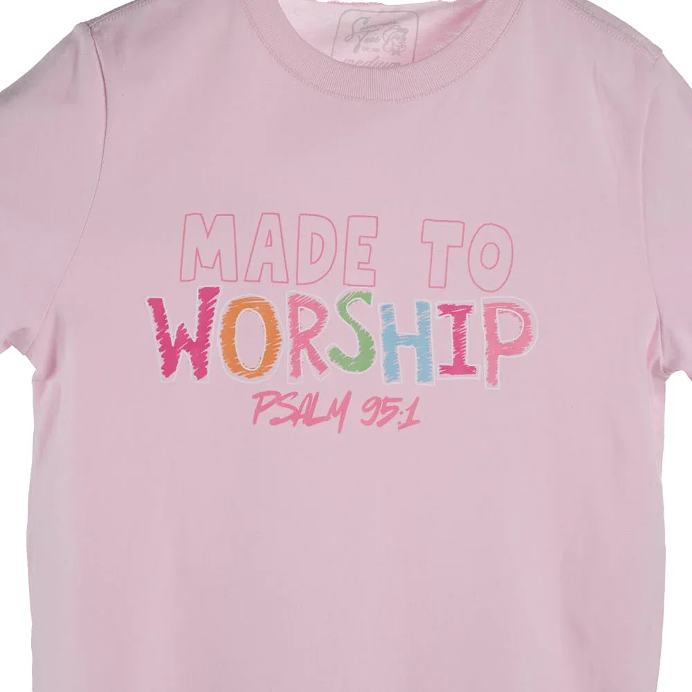 Summer Tees Pink Made To Worship Crop Top - Image 2
