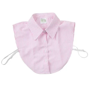 Summer Tees Pink & White Striped Collar