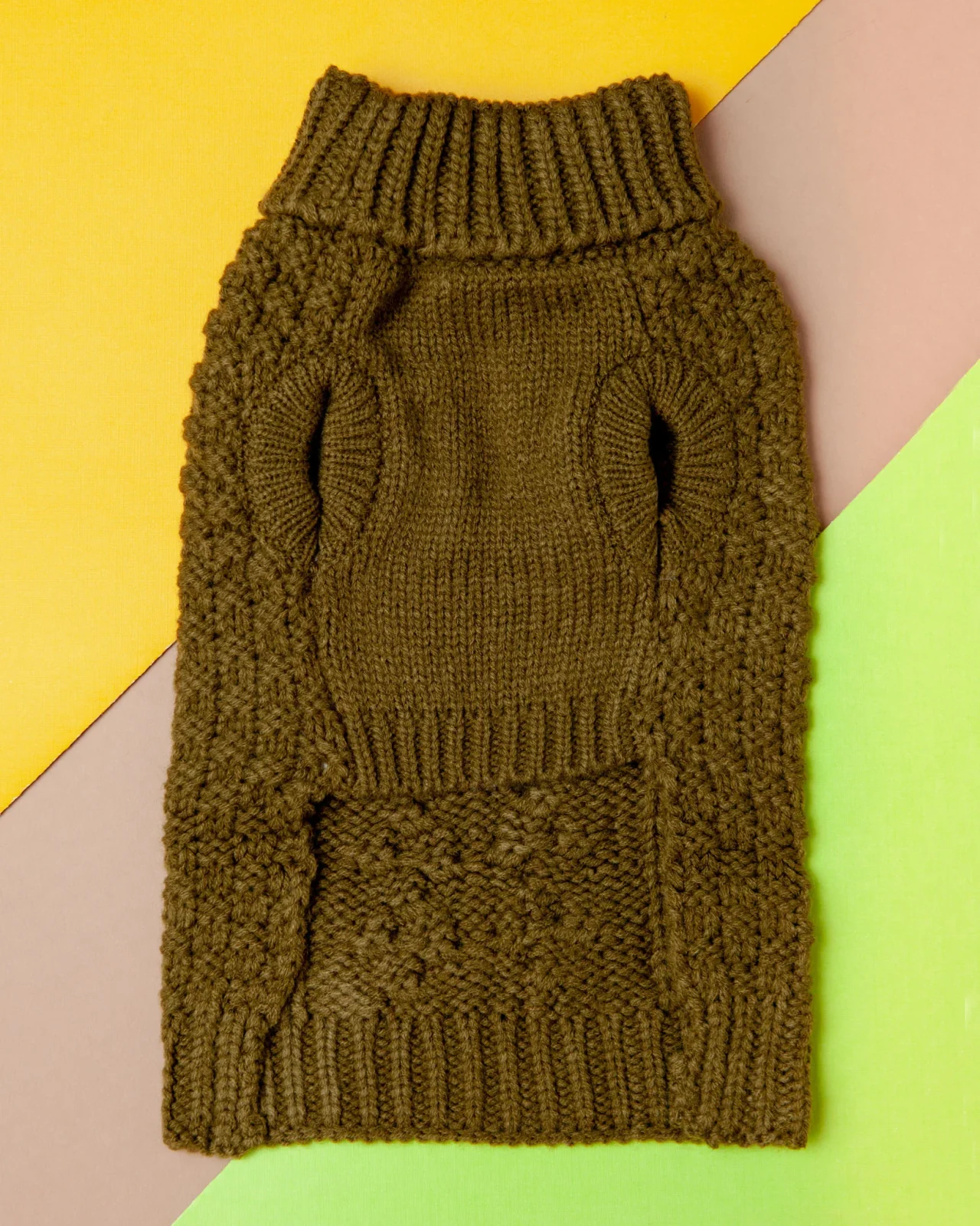 Super Chunky Dog Sweater in Olive (FINAL SALE) - Image 2