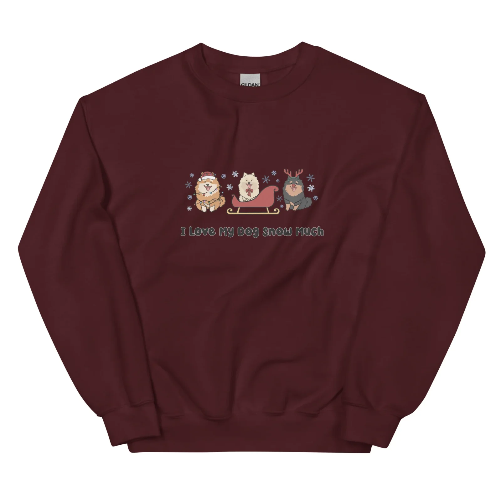 Sweatshirt - I Love My Dog Snow Much (Poms)