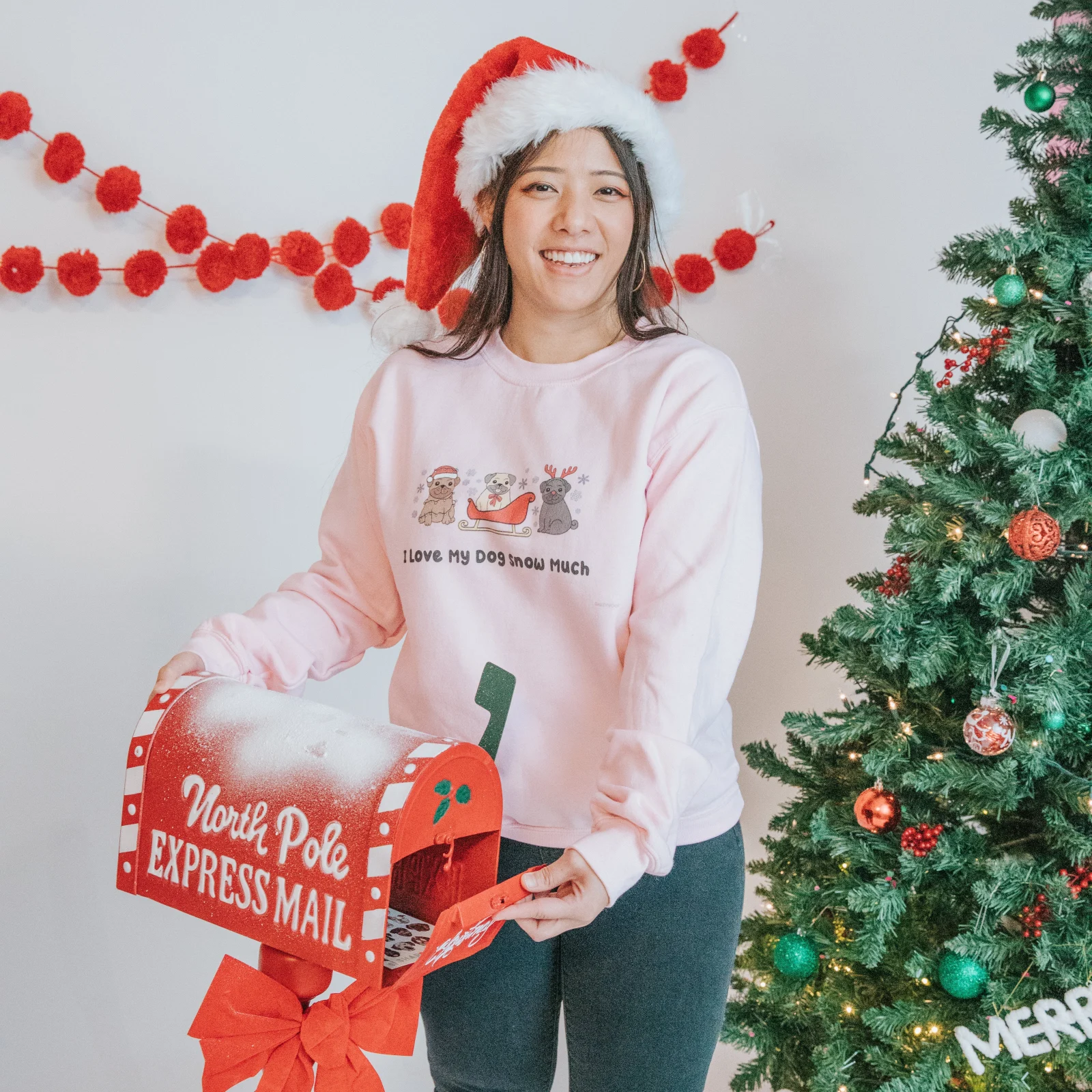 Sweatshirt - I Love My Dog Snow Much (Pugs) - Image 2