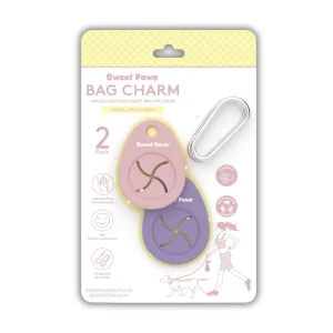 Sweet Paws Bag Charm Duo Holders for Used Dog Waste Bags - Blush Pink & Lavender