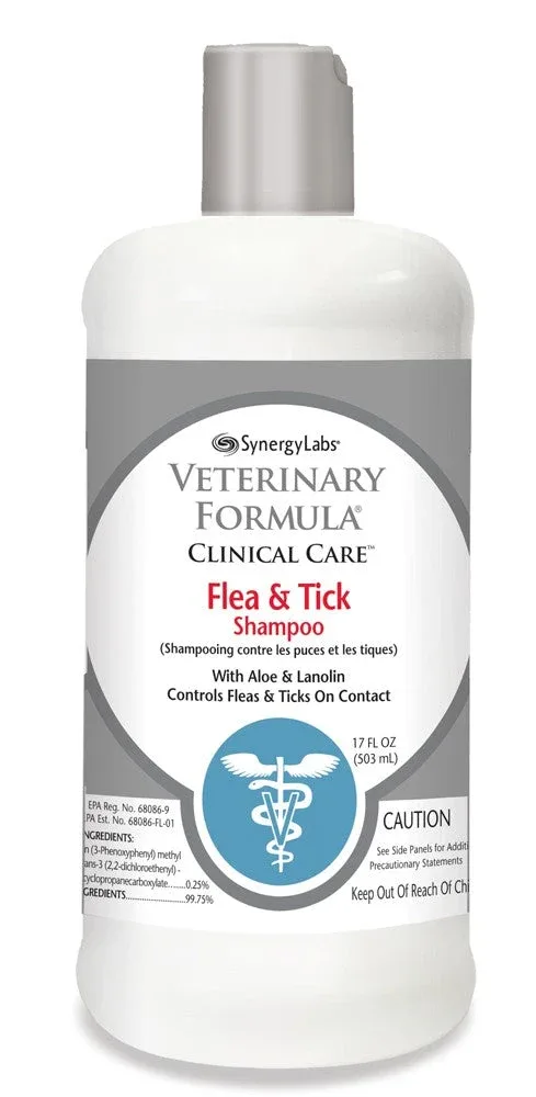 SynergyLabs Veterinary Formula Clinical Care Flea and Tick Shampoo 16oz